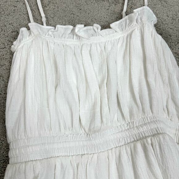 All in Favor Cotton Gauze White Sleeveless Mini Dress Size Large Beach Coquette - Picture 9 of 11